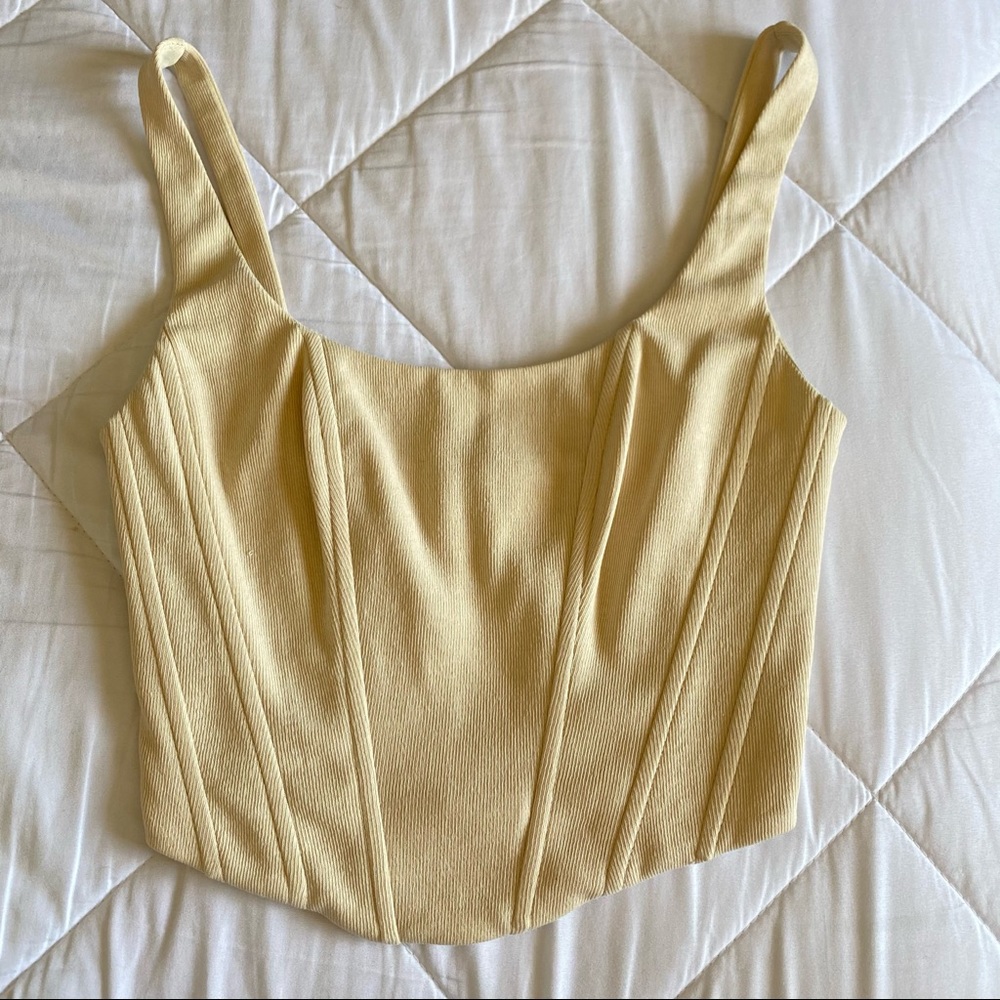 NWT Salty Boutique Bone IvoryCream Crop Corset Top